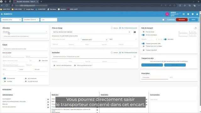 Rubis - Transports sanitaires - Tuto Commande Simple