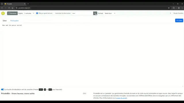 Présentation de PrivateBin