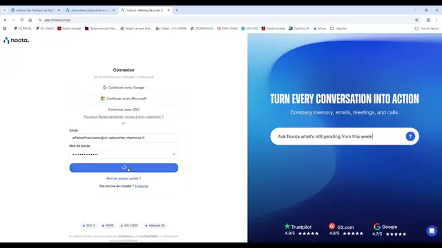 Connexion Noota