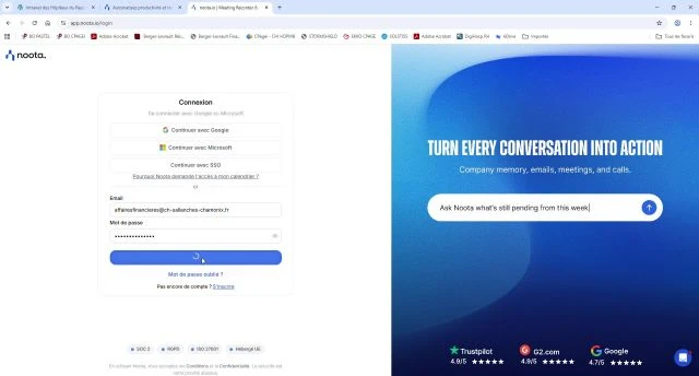 Connexion Noota